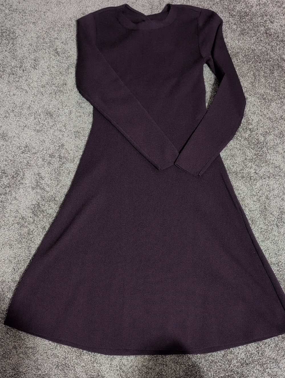 Babaton Long-Sleeve A-Line Dress in Deep Plum